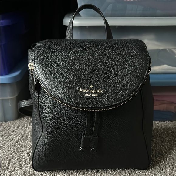 Kate Spade Black Pebble Leather Backpack - Picture 2 of 12